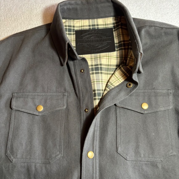 RSVLTS The Roosevelts Shirt Jacket Shacket Button Down Mens L Gray Plaid Lined - Picture 2 of 9